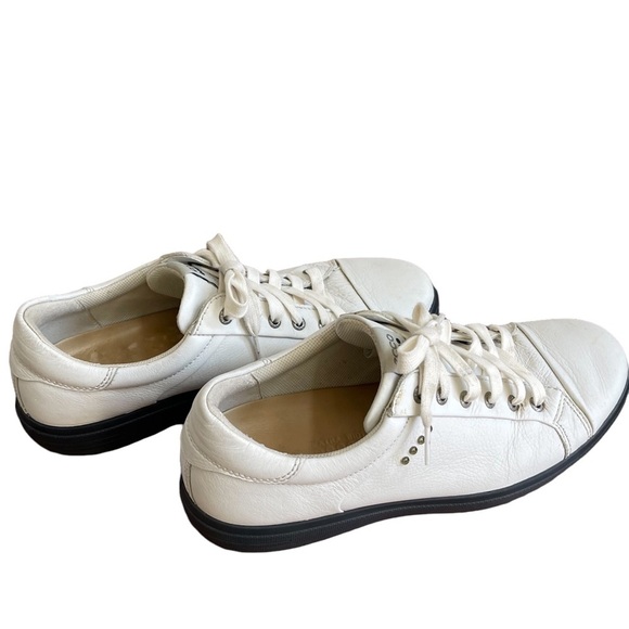 ecco White Leather Sneaker Size: 44 extra wide - Picture 2 of 9